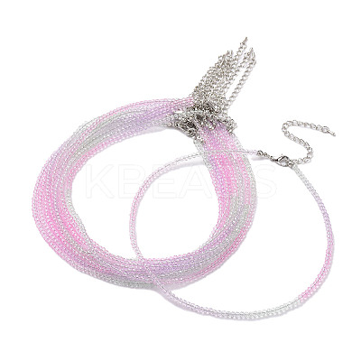 Faceted Rondelle Glass Beaded Necklace for Women NJEW-M208-01L-1
