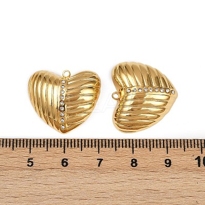 304 Stainless Steel Rhinestone Pendants STAS-L290-39G-1