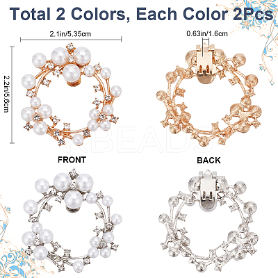4Pcs 2 Colors Alloy Rhinestone Shoe Decorations FIND-GF0006-59-1
