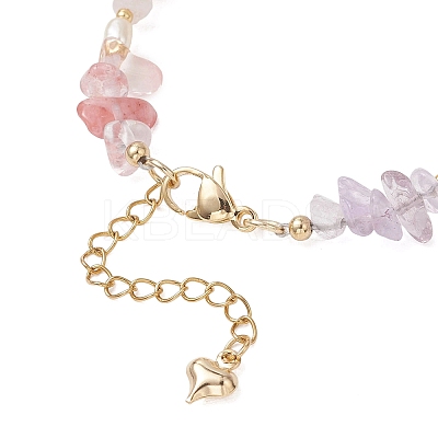 Natural Mixed Gemstone Chips Beaded Bracelets for Women BJEW-JB13219-01-1