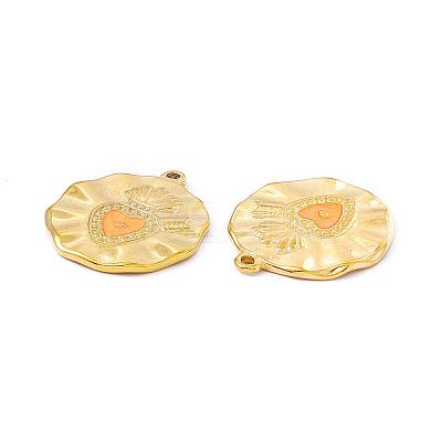 PVD Vacuum Plating 201 Stainless Steel Enamel Pendants STAS-J401-VC1022-1