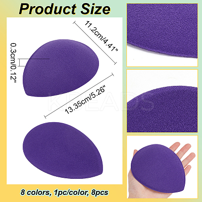 8Pcs 8 Colors Teardrop EVA Mini Hat Fascinator Base AJEW-NB0005-98-1