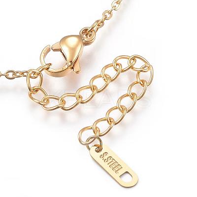 304 Stainless Steel Pendant Necklaces NJEW-P206-20G-1