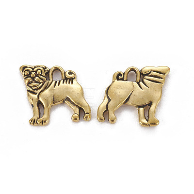 Tibetan Style Alloy Puppy Pendants TIBEP-A100654-G-LF-1