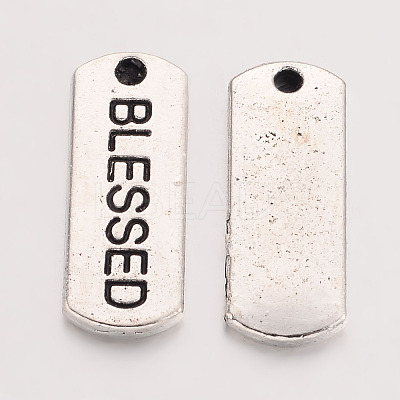 Tibetan Style Alloy Rectangle with Word Blessed Pendants LS-TIBEP-Q043-060-RS-1