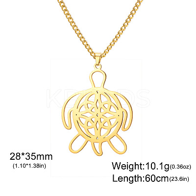 Ocean 304 Stainless Steel Laser Cut Pendant Necklaces FS-WGCBEAA-02-1