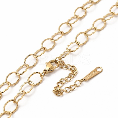Ion Plating(IP) 304 Stainless Steel Rolo Chain Necklace for Women NJEW-E081-08G-1