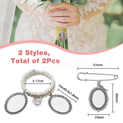 Imitation Pearl Wedding Bouquet Jewelry Set BJEW-FH0001-01B-1