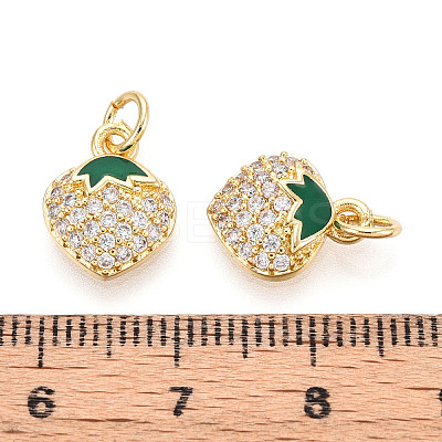 Brass Micro Pave Cubic Zirconia Charms KK-N265-13G-1
