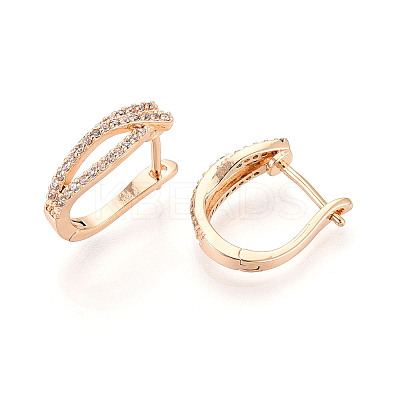 Brass Micro Pave Cubic Zirconia Stick Hoop Earrings EJEW-T048-34G-1