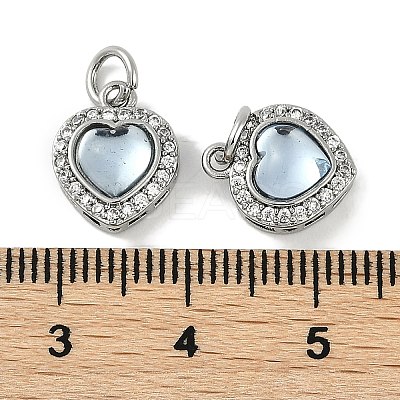 Brass Micro Pave Cubic Zirconia Charms KK-P283-03P-1