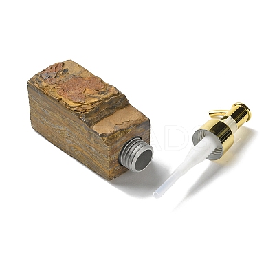 Raw Natural Tiger Eye Pump Press Bottles G-B131-02D-1