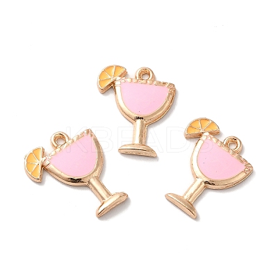 Rack Plating Alloy Enamel Pendants ENAM-F146-01KCG-1