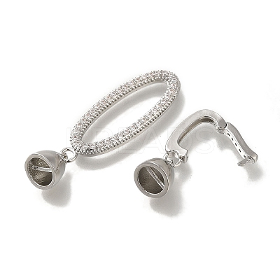 Brass Micro Pave Clear Cubic Zirconia Fold Over Clasps KK-H480-35P-1