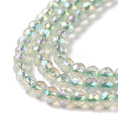 Electroplate Transparent Glass Beads Strands X1-GLAA-H021-01B-FR07-1