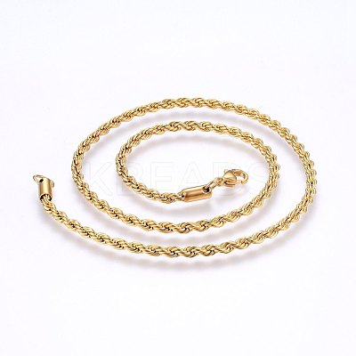 304 Stainless Steel Rope Chain Necklaces X-NJEW-F226-03G-06-1