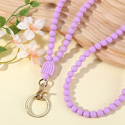 1Pc Silicone ID Card Neck Strap Card Holder NJEW-SW00027-04-1