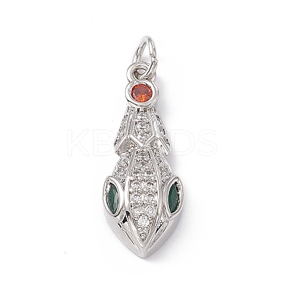 Brass Micro Pave Cubic Zirconia Pendants KK-P224-04P-1