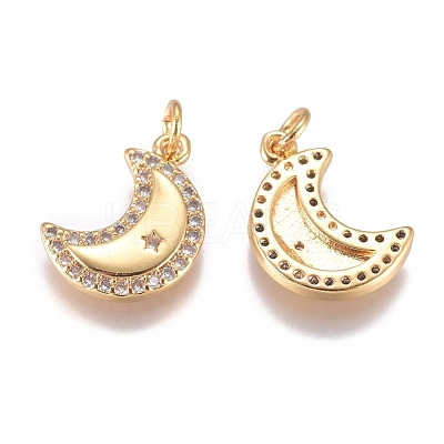 Brass Micro Pave Cubic Zirconia Pendants ZIRC-G168-25G-1