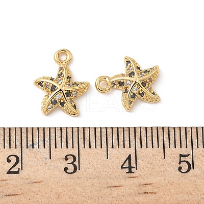 Brass Micro Pave Cubic Zirconia Charms X1-KK-C099-01B-G-1