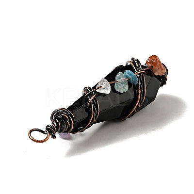 Natural Obsidian Pointed Big Pendants G-G860-03R-03-1
