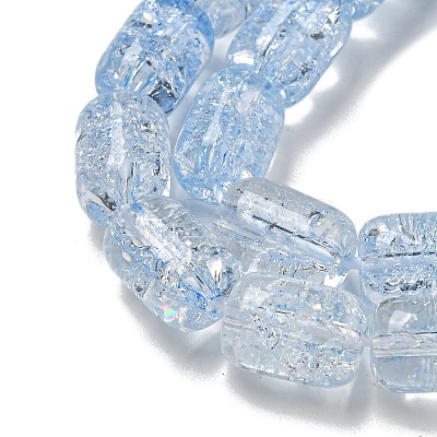 Transparent Crackle Glass Beads Strands GLAA-NH0001-04G-1