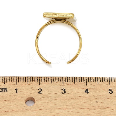 304 Stainless Steel Cuff Ring Components STAS-U059-02G-1