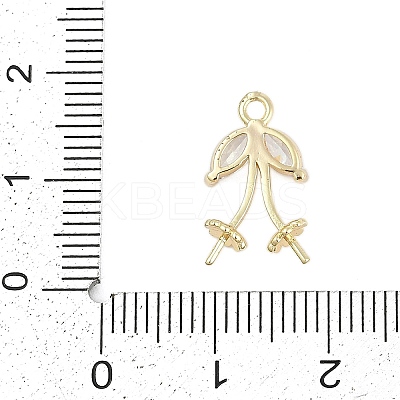 Rack Plating Brass with Cubic Zirconia Pendants KK-Q018-04G-1