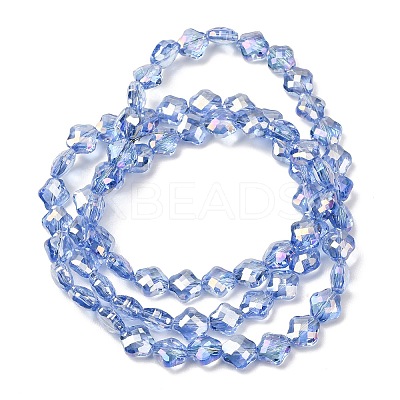 Electroplate Transparent Glass Beads Strands GL-CBA7A17-02A-09-1