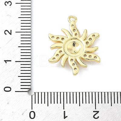 Brass Micro Pave Clear Cubic Zirconia Pendants KK-G548-01B-G-1