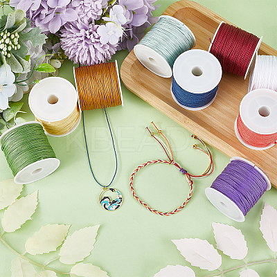 9 Rolls 9 Colors Nylon Braided Cord NWIR-SC0001-06-1