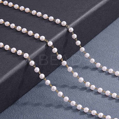 Plastic Imitation Pearl Beaded Chain JX303A-1