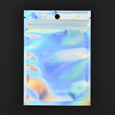Rectangle Zip Top Plastic Glitter Holographic Bags OPP-I002-01B-1