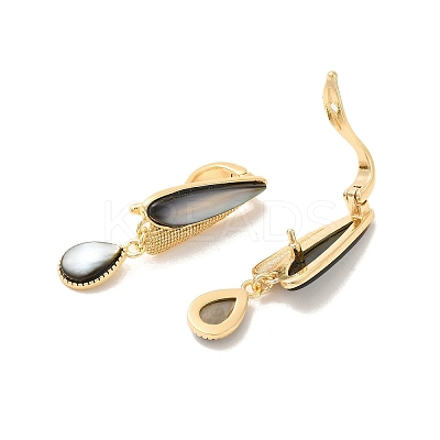 Teardrop Brass Fold Over Clasps KK-Z073-35G-02-1