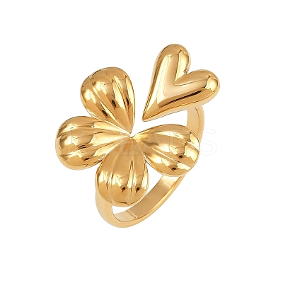 304 Stainless Steel Cuff Rings for Women RJEW-B133-02G-1