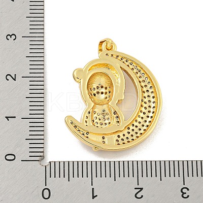 Rack Plating Brass Micro Pave Cubic Zirconia Pendants KK-K341-70G-1