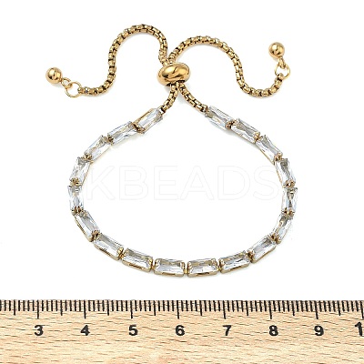 Rectangle 304 Stainless Steel Glass Slider Bracelets BJEW-D456-07G-02-1