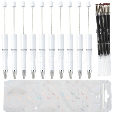 10Pcs ABS Plastic & Iron Ball-Point Pen AJEW-FS0001-41C-1