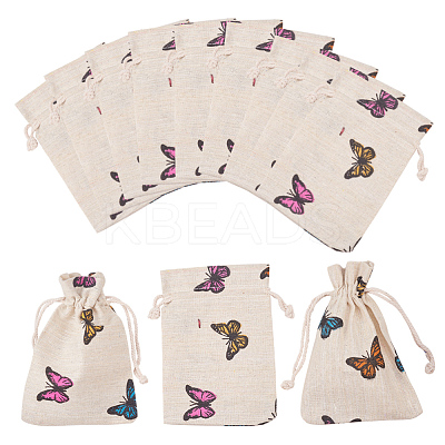 Polycotton(Polyester Cotton) Packing Pouches Drawstring Bags ABAG-T004-10x14-03-1