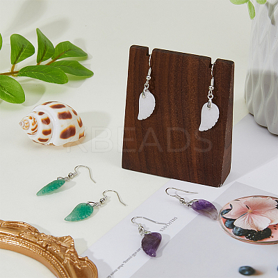 3 Pairs 3 Styles Natural Mixed Gemstone Wings Dangle Earrings with Brass Pins for Women EJEW-FI0003-19-1
