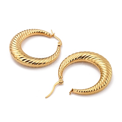 Ion Plating(IP) 304 Stainless Steel Hoop Earrings EJEW-O096-36G-1