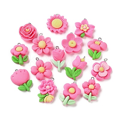 Opaque Resin Pendants RESI-C066-02-1