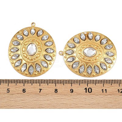 304 Stainless Steel Rhinestone Pendants STAS-I352-14G-02-1