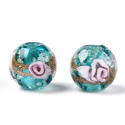 Luminous Handmade Gold Sand Lampwork Beads LAMP-T021-03E-1