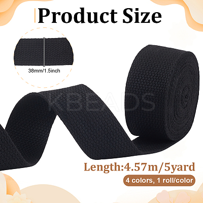 4 Rolls 4 Styles Polyester-Cotton Ribbon DIY-PH0030-48-1