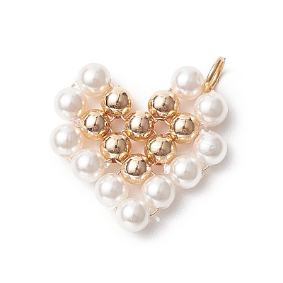 Shell Pearl Beaded Pendants PALLOY-JF01999-1