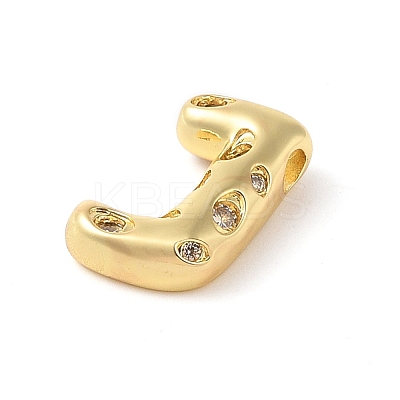 Brass Micro Pave Clear Cubic Zirconia Pendant KK-Z046-01G-J-1