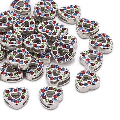 Alloy Rhinestone Slide Charms LS-RSB357-1-1