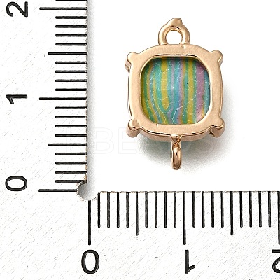 Brass Glass Imitation Gemstone Connector Charms KK-Z076-01G-01-1