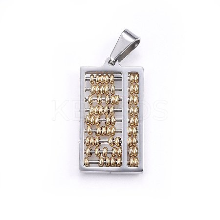 304 Stainless Steel Pendants STAS-O108-65GP-1